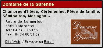 Domaine de la Garenne - chambres d'hôtes, cérémonies, fêtes de famille, séminaires, mariages... 38510 Morestel